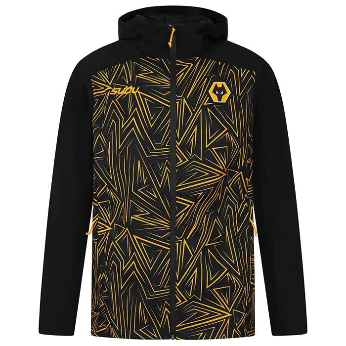 Wolves Fanshop | 2025-26 Home Pre Match LW Jacket – Black Wolves Merchandise Collection